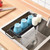 TOOLF Expandable Sink Caddy with Dish Towel Bar, Adjustable Over-The-Sink Organizer for Kitchen, Rustproof Sponge Holder and Drying Rack