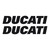 labelbike - 2 Stickers Letterings Motorcycle Tank Stickers Protection and Decoration Compatible with Ducati Racing - Dimensions 15,1 x 2,8 cm - Color Carbon