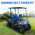 NOKINS Golf Cart Diamond Seat Covers Kit, Fit for Yamaha Drive/Drive 2 OEM Standard Front Seat Cushion, Golf Cart Vinyl Seat Cover, No Nails Required (Blue and Black)