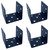 4 PCS Heavy Duty Steel Half Post Base Fit 4x4 Post Anchor Connector, Mounting Joist Hanger Brackets for Wood Posts Support, Thickness 3mm,Black