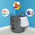 Clorox Flexible Laundry Basket - Plastic Hamper for Clothes, Bedroom, and Storage - Portable Round Bin with Carry Handles, 1 Bushel, Grey