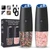 UNNEES Rechargeable Electric Salt and Pepper Grinder set of 2, gravity electric salt and pepper grinder set, Adjustable Roughness, LED Light, 2 Pack, (Black)