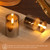 Girimax Grey Glass Flameless Votive Candles with Remote Timer, Real Wax Flickering LED Battery Candles Set of 6 Φ 2" H 3"