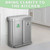 2 Pack Recycle and Trash Magnets,Brushed Silver Recycle Sticker for Trash Bins,Kitchen Trash Cans,Recycling Bins,Outdoor Waste Bin (Square)