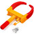 Hedume Wheel Clamp Lock with 3 Keys, Universal Security Tire Locks Anti Theft Lock, Adjustable Heavy Duty Trailer Locks for Car, Truck, Trailers, Camper Car, Van Truck (Red-Yellow)