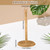 Leinuosen Rattan Paper Towel Holder Woven Wood Paper Towel Stand with Anti Skid Base Boho Holder Dispenser Stand for Kitchen Bathrooms Countertop Decor
