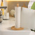 Leinuosen Rattan Paper Towel Holder Woven Wood Paper Towel Stand with Anti Skid Base Boho Holder Dispenser Stand for Kitchen Bathrooms Countertop Decor