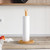 Leinuosen Rattan Paper Towel Holder Woven Wood Paper Towel Stand with Anti Skid Base Boho Holder Dispenser Stand for Kitchen Bathrooms Countertop Decor