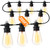 Jerritte 200FT LED Outdoor String Lights with 60 Edison Shatterproof IP65 Waterproof Bulbs, 2700K Dimmable Commercial Grade Patio Lights, Heavy Duty Outside Hanging Light for Garden Decor