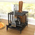 Pizza Peel Rack with 5 Available Slots, Steel Pizza Paddle Holder Rack with Non-Slip Feet for Pizza Spatula Turner, Storage Organizing and Saving Space Pizza Turning Oven (Black, 5 Slots)