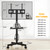 TVON Mobile TV Stand with Power Outlet, Tilt Rolling TV Cart for 23-65 Inch LCD LED OLED Flat Curved Screen TVs up to 88 lbs, Height Adjustment Portable TV Stand on Wheels, Max VESA 400x400mm