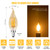 Qualilux Dusk to Dawn CA11 Candelabra LED Bulbs, Vintage Full Amber Glass, Non-Plastic, Warm Amber 2300K, 4W=40W, 400LM Auto On/Off Light Sensing Bulb, Non-dimmable, E12 Base, 6-Pack, HQ-H049
