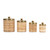 Creative Co-Op Rattan Wrapped Stainless Steel Canisters, Set of 4, Brass Finish