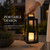 DANCYHOME H16 Modern Outdoor Solar Lantern Black Metal Frame with Flickering LED Candle Waterproof and Portable for Patio Deck or Pathway Decorative Sconce with Warm LED