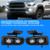 LED Fog Lights Compatible With 2000 2001 2002 2003 2004 2005 2006 GMC Yukon Pickup Truck / 1999 2000 2001 2002 GMC Sierra, A Pair Of Fog Lamps With Housing And Clear Lens