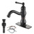 gotonovo Bathroom Sink Faucet 1 Hole Single Handle Lavatory Vanity Faucet 360° Swivel Spout Basin Mixer Tap Matching Pop Up Drain with Overflow, 5.9 Inch Spout Reach, Oil Rubbed Bronze