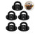 Tissting 304 Stainless Steel Pad Eye Plate Hook,Base Diameter 33mm/1.3in - 5 Pcs Round Heavy Duty Fixed Wall Mount Ring Hooks, Thickened Black Ceiling Mount Hanger U Shaped (33mm/1.3in)