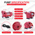 TOPWAY 12V DC Gasoline Fuel Pump 10GPM Self-priming Oil Transfer Pump With Handle, Overheat Protection, Explosion-Proof, Built-in Bypass, for Gasoline Fuel Diesel Kerosene Removal,Red