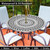 Butaluk Outdoor Tablecloth with Umbrella Hole Waterproof Abstract Tribal Round Fitted Tablecloth with Elastic Zippered Table Cloth Round Cover for Picnic, Camping,Party (48''-52'')
