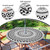 Butaluk Outdoor Tablecloth with Umbrella Hole Waterproof Abstract Tribal Round Fitted Tablecloth with Elastic Zippered Table Cloth Round Cover for Picnic, Camping,Party (48''-52'')