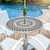 Butaluk Outdoor Tablecloth with Umbrella Hole Waterproof Abstract Tribal Round Fitted Tablecloth with Elastic Zippered Table Cloth Round Cover for Picnic, Camping,Party (48''-52'')