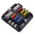 12 Volt Fuse Block, Waterproof 6 Way Fuse Box with 6 Ground Negative Busbar for Automotive[100 Amp Max] [LED Indicator] for Car Golf Cart Boat Marine RV DC 12-24V