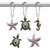Beach Shower Curtain Hooks Rings - Rustproof Shower Curtain Hangers Starfish Seahorse Turtle Decorative Bath Room Animal Accessories Set - Creative Ocean Cartoon Theme Bathroom Decor, 12PCS