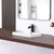 KARAMAG Small Bathroom Vessel Sink 16.7'' x 12.6'' Semi Recessed Bathroom Sink Rectangular Drop-in Vanity Sink with Overflow White Ceramic Modern Art Basin