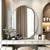 JUNEBRUSHS Oval Mirror, Acrylic Oval Bathroom Mirrors Unbreakable Frameless Wall-Mounted Mirrors for Wall Bedroom Home Decor