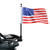 Motorcycle USA Flag Flagpole Mount Rear Rack Luggage Rack Fits for Honda Goldwing GL1500 GL1200 GL1800 2001-2025, Black