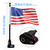 Motorcycle USA Flag Flagpole Mount Rear Rack Luggage Rack Fits for Honda Goldwing GL1500 GL1200 GL1800 2001-2025, Black