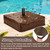 Rileytee Patio Umbrella Base Cover,Outdoor Heavy Duty 600D Waterproof Anti-UV Square Umbrella Stand Base Covers (42" L x42 W x 5" H-Brown)