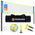 20FT Outdoor Volleyball Net Set System for Backyard Beach with Anti-Sagging Net, Iron Adjustable Height Poles, Soft PU Volleyball and Pump, Carry Bag - Instant Set Up & Durable (Blue and Green)