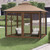 Gazebo Universal Replacement Mosquito Netting, 10' x 10' Outdoor Canopy Net Screen 4-Panel Sidewall Gazebo Curtains, with Zippers, Easy to Install, Fit for Most Gazebos 10x10 Canopy，Patio （Brown）