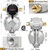 NQN 2-Stage Automatic Changeover LP Propane Gas Regulator with Two 18" RV Pigtail Propane Hoses with Gauge, Stainless Braided QCC1 1/4" Inverted Male Flare, Ideal for Trailers and Camper RVs