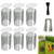 6 Pack Plant Protector from Animals with Lid, 23.15 x 12.32 in Metal Wire Mesh Garden Plant Cages with Ground Stakes and Nylon Ties, Garden Protection from Rabbit & Chicken
