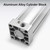 Baomain Pneumatic Air Cylinder SC 63 x 300, PT 3/8, 2-1/2" Bore, 11.81" Stroke, Single Rod Double Acting, M16x1.5 Threaded Rod, Includes CY Foot Flange, CB Binaural Base & 2X Push-in Fittings