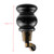 Mewutal 4pcs 6" Height Wooden Furniture Legs with Furniture Casters Gourd Shape Wood Table Legs Swivel Caster Wheels with Round Cup Couch Legs Replacement for Furniture Desk (Black, 5.91")