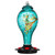 LUJII Hummingbird Feeder, Hand Blown Glass Hummingbird Feeder, Never Fade, 36 Fluid Ounces, 5 Feeding Metal Stations, Much Bigger, Garden Backyard Decorative, Containing Ant Moat (Blue)