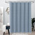 BTTN Extra Long Shower Curtain - 72x96 Inch Long Boho Chic Linen Fabric Heavy Duty Shower Curtain Set with Hooks, Tall Bohemian Farmhouse Shabby Chic Tassel Cloth Shower Curtains for Bathroom - Blue