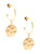 ZENZII 18K Gold dangle Earrings for Women Girls With Matte Metal Hammered Medallion Drop (Matt Gold)