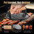 Pisol Smash Burger Press, Pre-Seasoned Cast Iron Hamburger Smasher, 2 lb Heavy-Duty Grill Bacon Meat Press Tool with Wood Handle, 6.6”