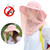 Mosquito Head Net Hat, Safari Hat Sun Hat with Mesh Protection from Insect Pink