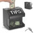 POCHAR Metal Tip Box - Tip Jar with Lock & Keys - Suggestion Box Offering Prayer Voting Boxes with Chalkboard Label, Locking Latch - Black Donation Boxes for Fundraising Church, 7.9" x 6.3"