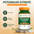 Pure Nutrition Potassium Citrate 800mg | 120 Caps | Support Electrolyte Balance | High Potency 800mg Potassium Citrate per Serving.