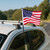 2Pack American USA Car Flags, 12" x 17" Double Sided Car Window Flag with Flagpole Mount, Two-section Removable Flagpole, Fixed Window Adjustable Clip Mount For Most Vehicle Window
