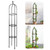 Idzo 100% Metal Obelisk Trellis for Climbing Plants Outdoor 6ft - 72in, Heavy Duty Black Garden Trellis for Climbing Vine with Stone-Look Finish, 1pc