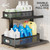Corbyles 2 Pack Under Sink Organizer With Next-Gen Ball-Bearing Slides,2-Tier Precision Mesh Pull Out Cabinet Shelf Storage for Bathroom&Kitchen,Slide Out Drawers Height Adjustable,Rust-resistant