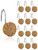 Colingmill 12 Pcs Boho Knots Shower Curtain Hooks Home Decorative Shower Rings Woven Wicker Ratten Decorative for Bathroom Farmhouse Curtain Hangers Accessories(Wood Color)