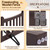 Yaheetech Freestanding Pet Gate 3-Panel Wooden Dog Fence with 2 Support Feet Folding Dog Gate for Indoor, Stairs, Doorways, Halls, Kitchen Wooden Pet Barrier Espresso 36" H